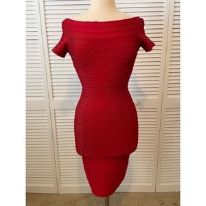 Herve Leger Carmen off-the-shoulder Bandage Dress